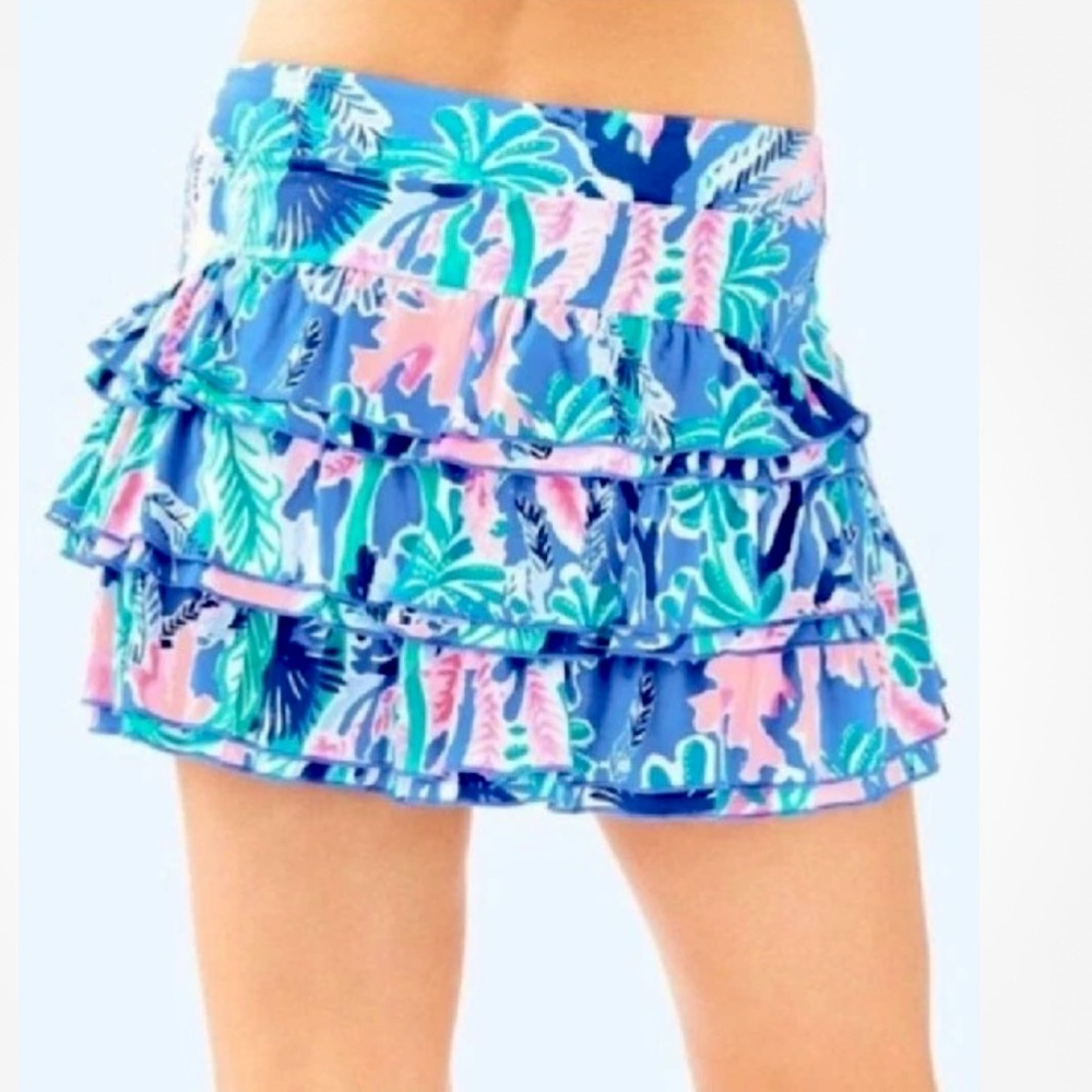 Lilly Pulitzer Luxletic UPF 50+ Emalee Ruffled Jet Stream Skort